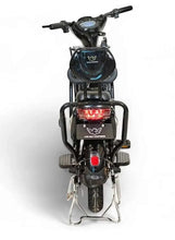 Electric delivery e-bike rear view with tail light and rear rack