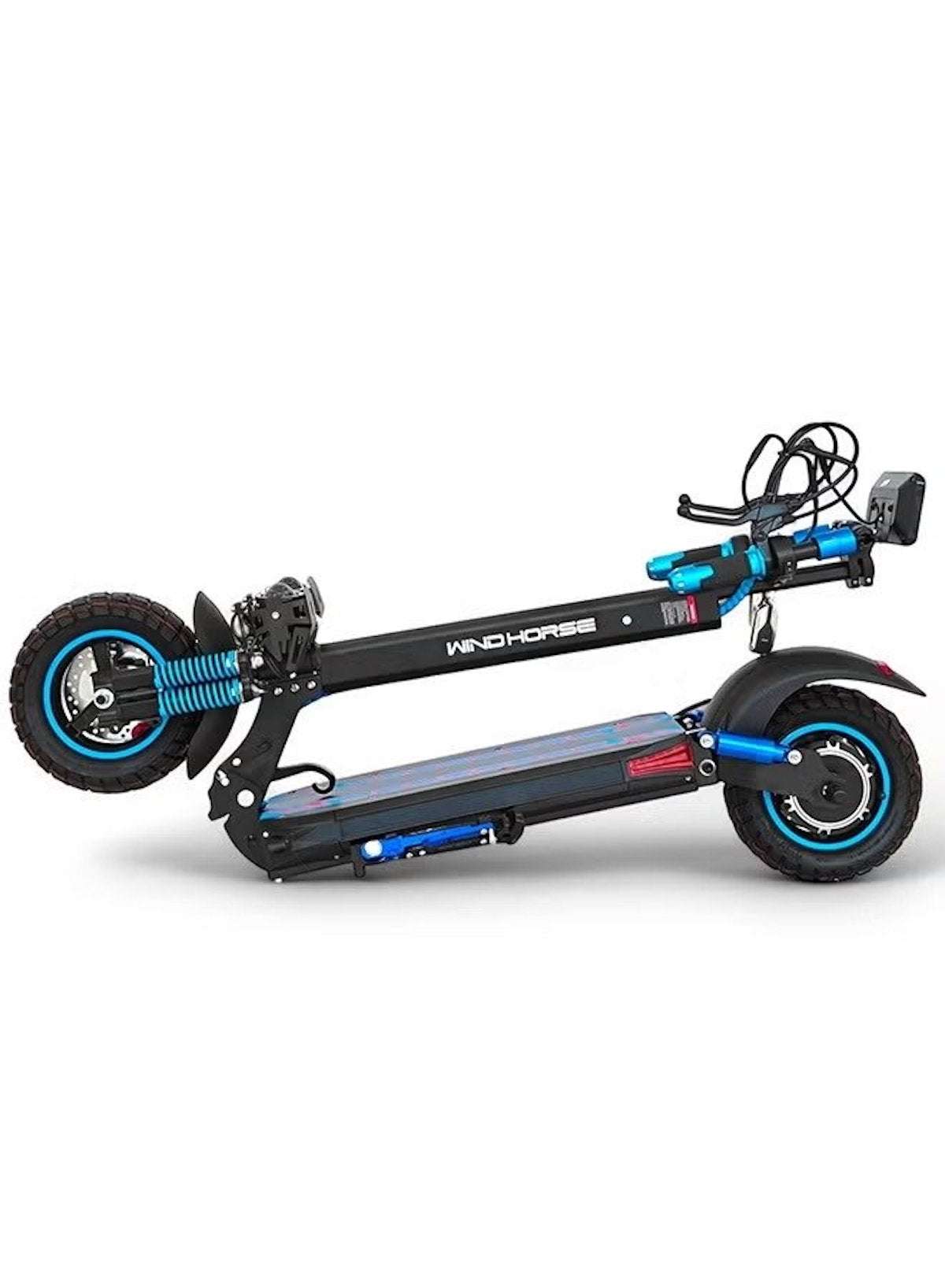H5 Folding Electric Scooter, 1200W Motor, 48V 13Ah Battery, 50KM/H Max Speed, 30KM Range, 10-Inch Tires, Dual Suspension and Remote Lock with Helmet and Safety Vest