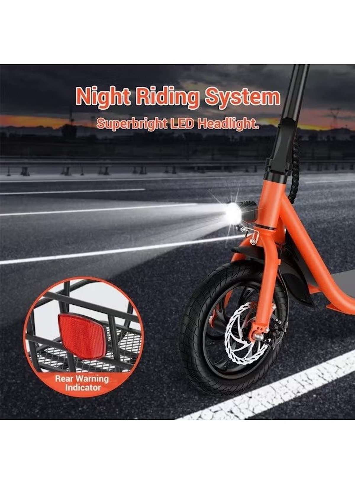 Premium Foldable Electric Scooter with Seat and Rear Basket, 450W Motor, 36V 8AH Battery, 25-35 KM/h Speed, Carbon Alloy Frame, 12.5 Inches Tires, Disk Brakes, Unisex Comfortable E-Scooter for Adults