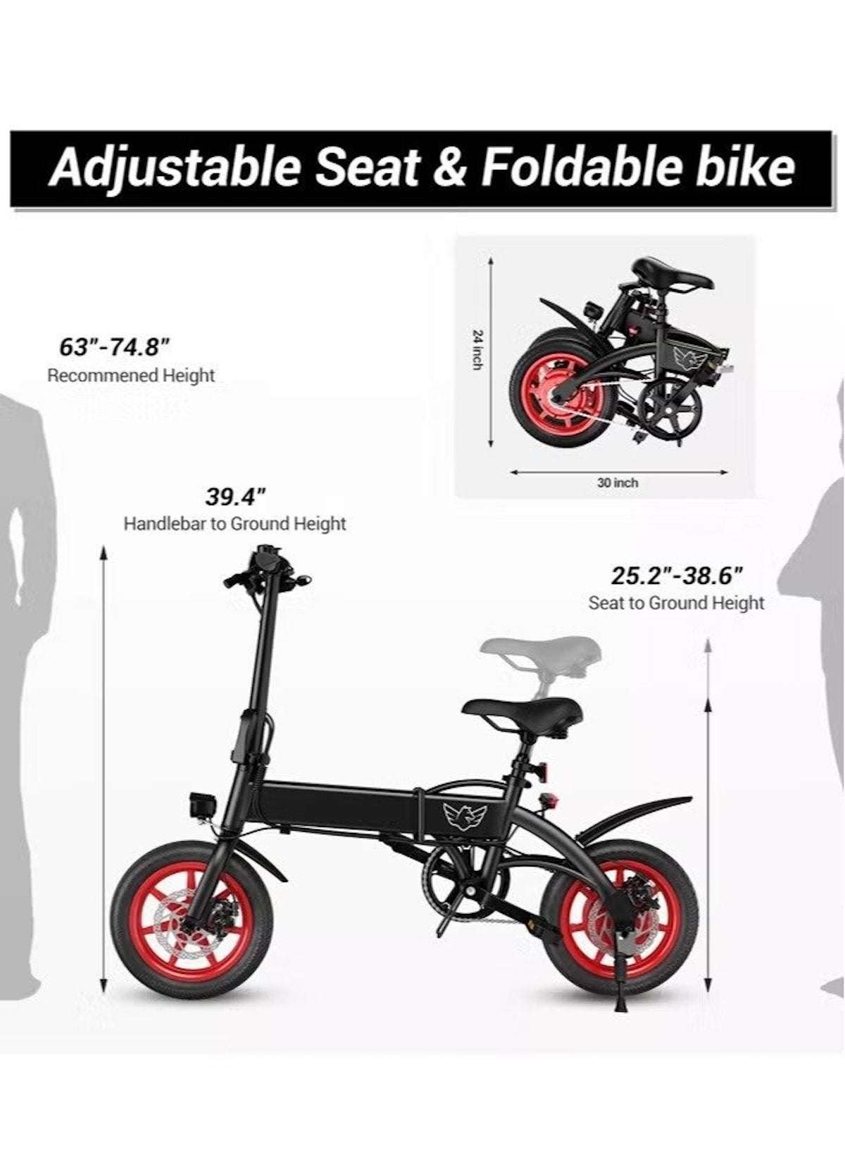 Premium Quality Adult Folding Electric Scooter with 350W Brushless Motor, 36V 8AH Battery, Carbon Alloy Frame, 14-Inch Tires, Dual Disk Brake, 35KM Range in Single Charge, Adjustable Seat Electric Scooter