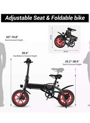 Premium Quality Adult Folding Electric Scooter with 350W Brushless Motor, 36V 8AH Battery, Carbon Alloy Frame, 14-Inch Tires, Dual Disk Brake, 35KM Range in Single Charge, Adjustable Seat Electric Scooter