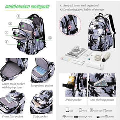 Huitich wheeled backpack for boys and girls with multiple pockets including laptop layer and anti-theft zip pouch