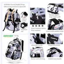 Kids wheeled backpack detail showing straps, zippers, and water-resistant fabric panels