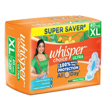 Sanitary pad box with wings, XL size, 40 count, orange package with pad icon