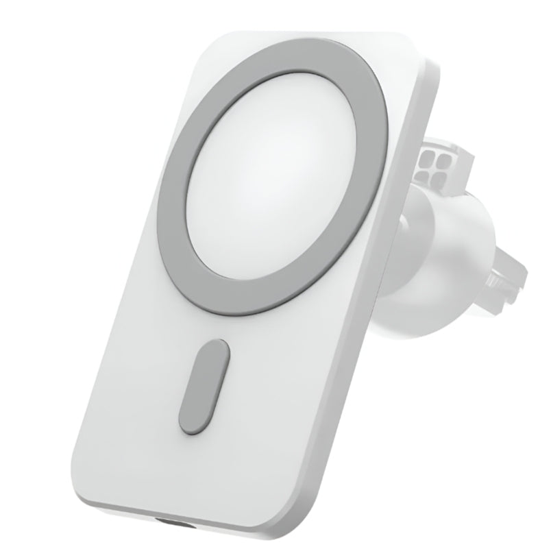 Huitich 15W magnetic wireless car charger in white for convenient mobile device charging