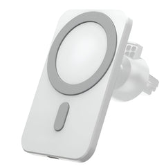 Huitich 15W magnetic wireless car charger in white for convenient mobile device charging