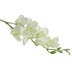 Huitich white artificial dendrobium flowers with realistic petals and green stems