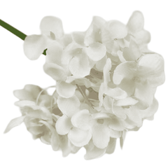 Huitich white artificial silk flower decoration with delicate petals on a green stem
