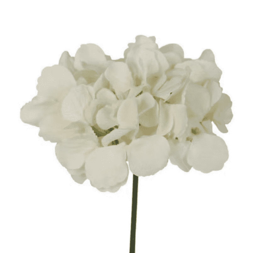 Huitich white artificial silk flower decoration with delicate petals on green stem