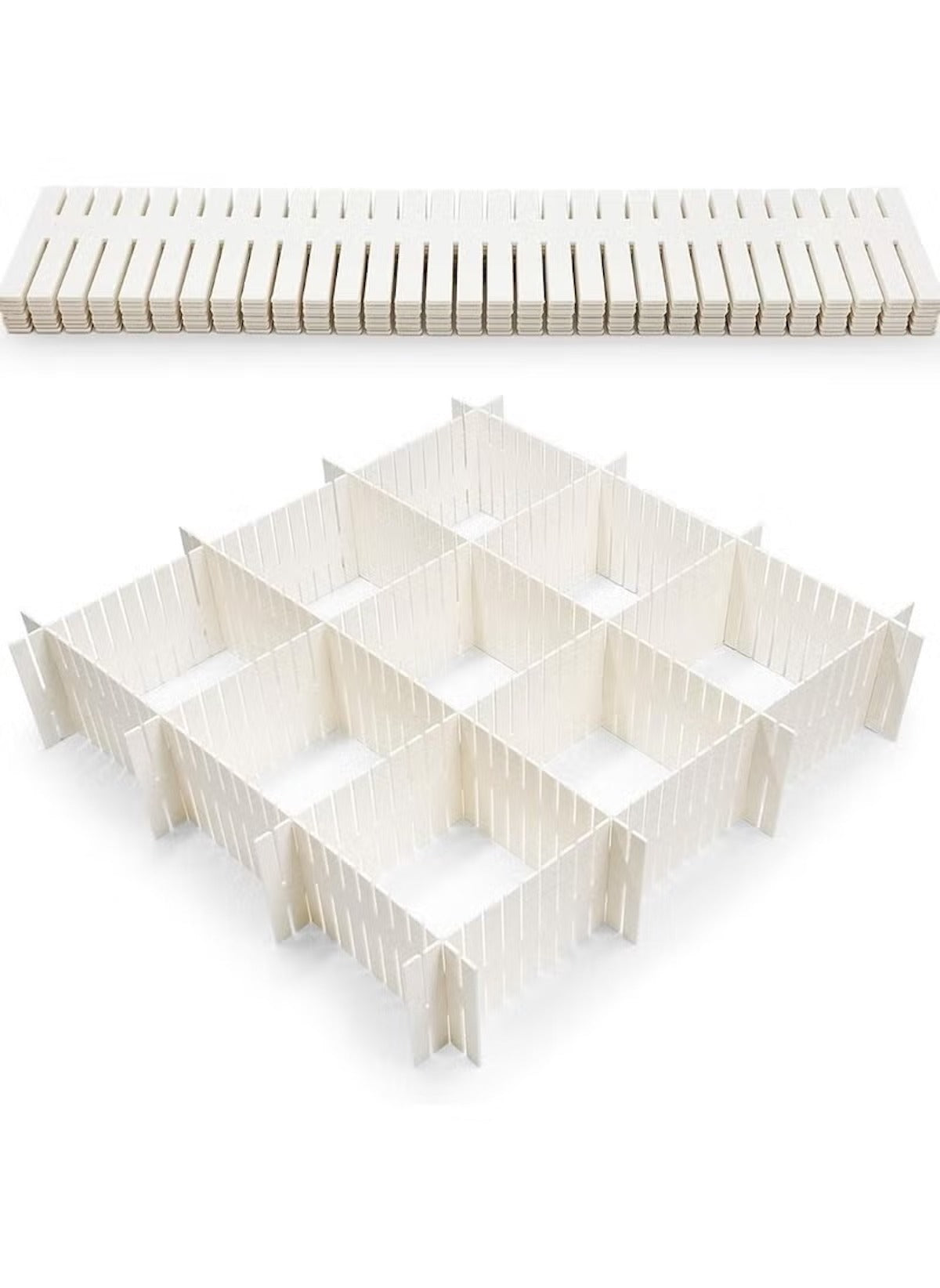 Huitich white grid drawer separator 47x7 cm for customizable storage and organization