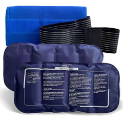 WILD ice bag reusable ice pack for pain relief with navy gel packs fleece wrap and adjustable strap