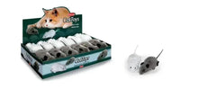 Boxed set of plush mouse cat toys with one mouse shown