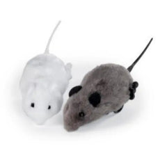 Padovan wind up mouse cat toy in gray and white, perfect for entertaining playful cats