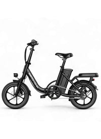 Folding Electric Bike with 350W High Speed Motor, 36V 8AH Battery, 40 KM/H Speed, 35 KM Range, Dual Disk Brakes, Carbon Alloy Frame, 16-Inch Tires, Front Suspension Fork, Portable Electric Bike with Dual Seat, Helmet and Safety Vest - Mumzar