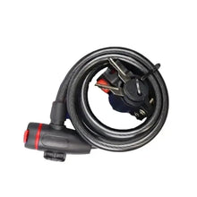 Scooter cable lock coil with controller and red release button