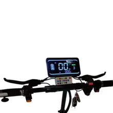 Electric scooter handlebar with digital display and colorful backlit control panel