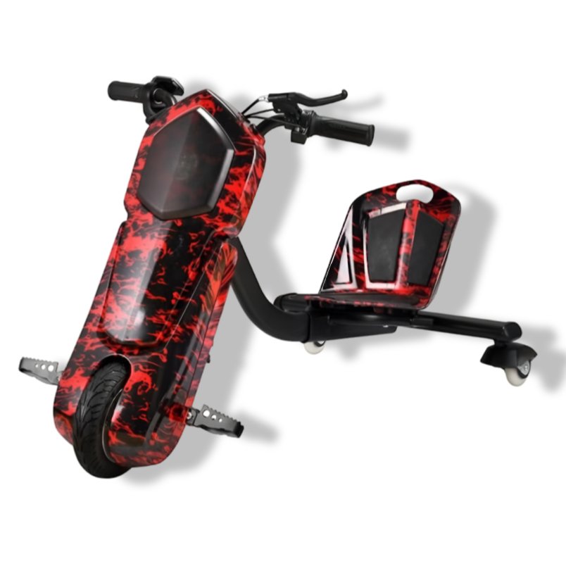 Winner Sky 3 wWheel Drifter 36V Electric Scooter with 360 Degree Rotation, LED Lights, Comfortable Seat, and Bluetooth Connectivity (Red/Black) - Mumzar.com