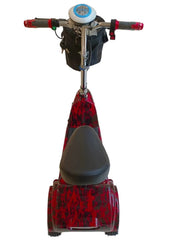 Winner Sky convenience scooter online featuring a red electric scooter with a seat and handlebar storage bag