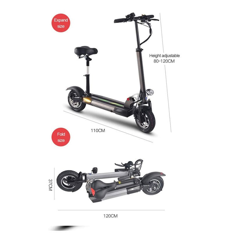 Winner sky e scooter 1000w with adjustable height seat and foldable design for easy storage