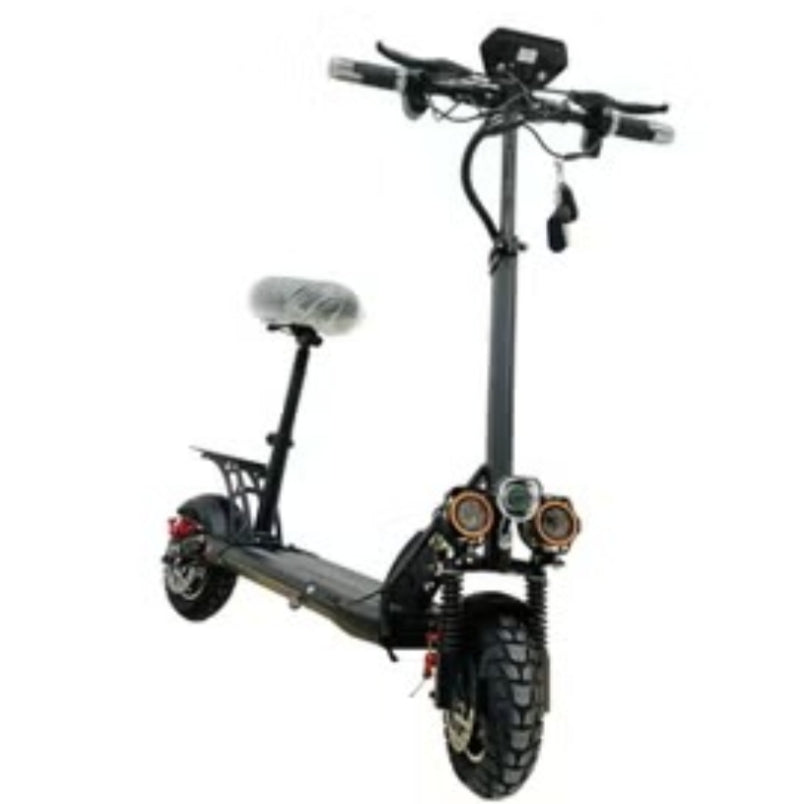 Winner Sky E10 electric bike black scooter with seat dual front headlights and thick tires