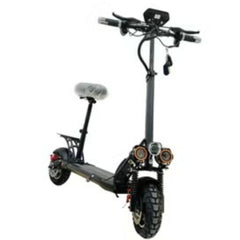 Winner Sky E10 electric bike black scooter with seat dual front headlights and thick tires