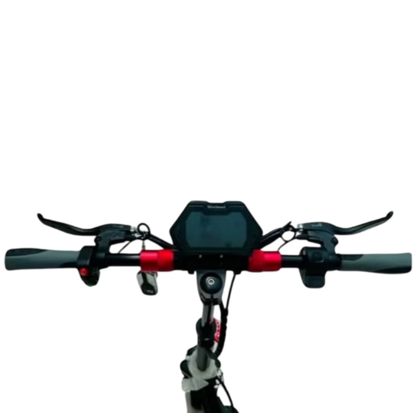 Handlebar view of Winner Sky E10 electric scooter with brake levers and digital display