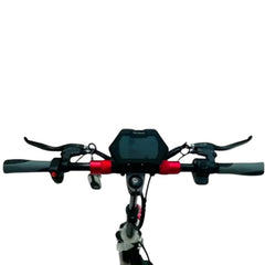 Handlebar view of Winner Sky E10 electric scooter with brake levers and digital display
