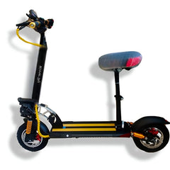 Winner Sky E10 foldable scooter electric scooter with black and yellow design and padded seat