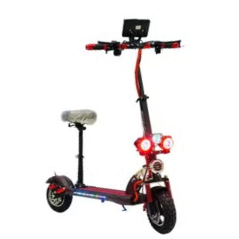 Winner Sky E10 Pro 1 scooter in red with seat and dual front headlights