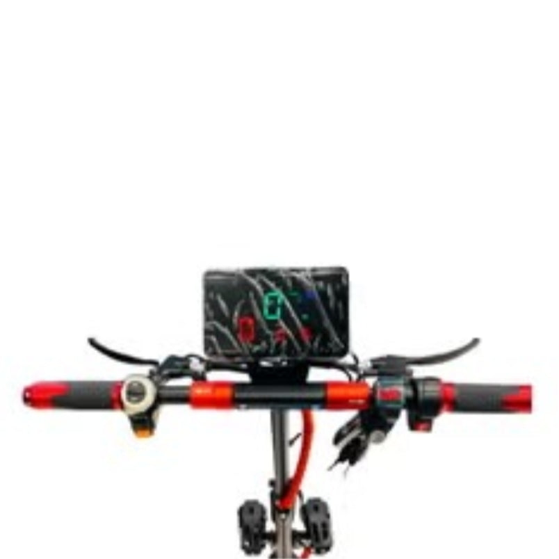Handlebar view of Winner Sky E10 Pro 1 scooter with digital display and brake levers
