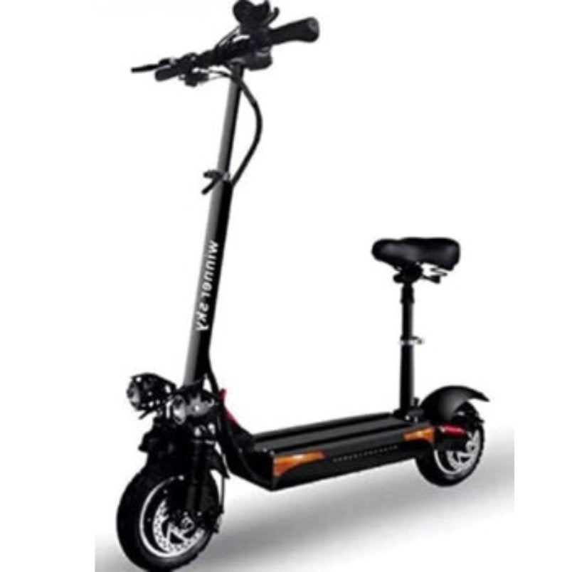 Winner Sky E10 scooter for adults in black with adjustable seat and front suspension