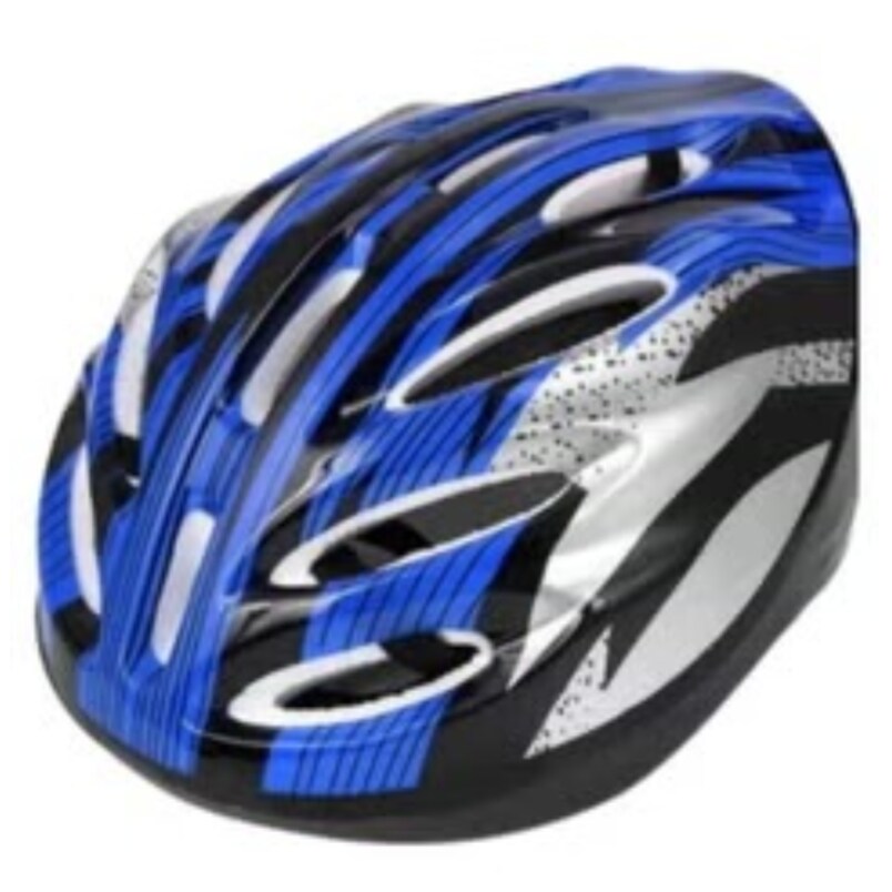 Blue and black lightweight bike helmet for safety with Winner sky electric grocery bike