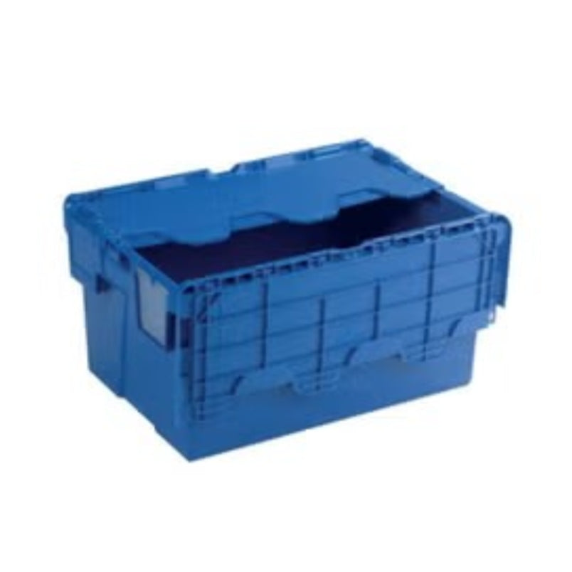 Blue plastic storage crate for winner sky electric grocery bike with foldable lid and handles
