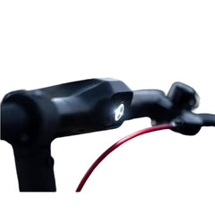 Winner Sky electric scooter 25 kmh close-up of black handlebar with front light and red brake cable