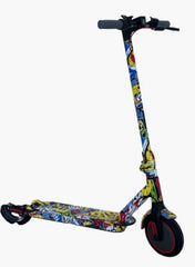 Winner Sky Mi 365 electric scooter with colorful graffiti design and black handlebars