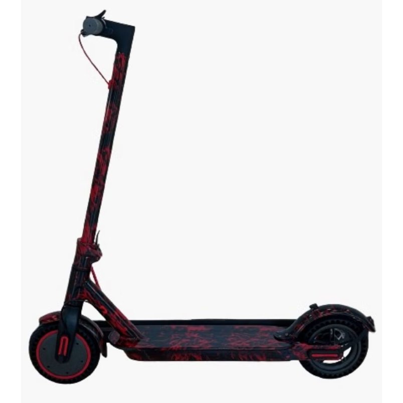 Winner Sky Mi 365 scooter electric scooter in black with red splatter design and compact foldable frame