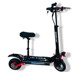 Winner Sky powerful urban electric scooter with seat in black and red accents for city commuting