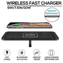 Wireless car charger pad with textured surface and USB cable connection