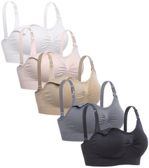 Lataly wireless maternity bra for women in white pink beige gray and black colors with adjustable straps