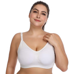 Lataly wireless maternity bra for women in white with soft support and adjustable straps