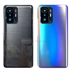 Mumzar Xiaomi 11T battery cover replacement two back covers with camera cutout brushed black and iridescent blue