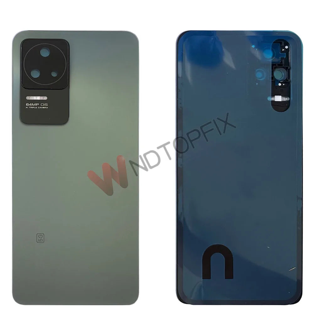 Matte green Xiaomi Poco F4 back cover replacement rear housing with camera module and inner adhesive film