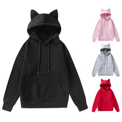 Mumzar women's cat ear hoodie UAE in black, pink, gray, and red with a cozy design for casual wear