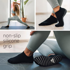 All Things Accessory womens grip socks for yoga with non-slip silicone grips for secure yoga practice