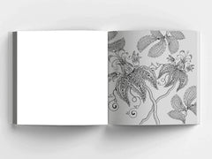 Mumzar adult coloring book with tear out pages featuring intricate floral black and white designs