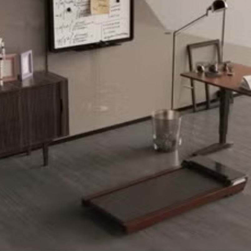 Huitich wood grain portable treadmill in modern home office setting with sleek design