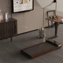 Huitich wood grain portable treadmill in modern home office setting with sleek design