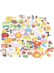 Huitich colorful 3D wooden animal puzzle for toddlers with various animal and object pieces