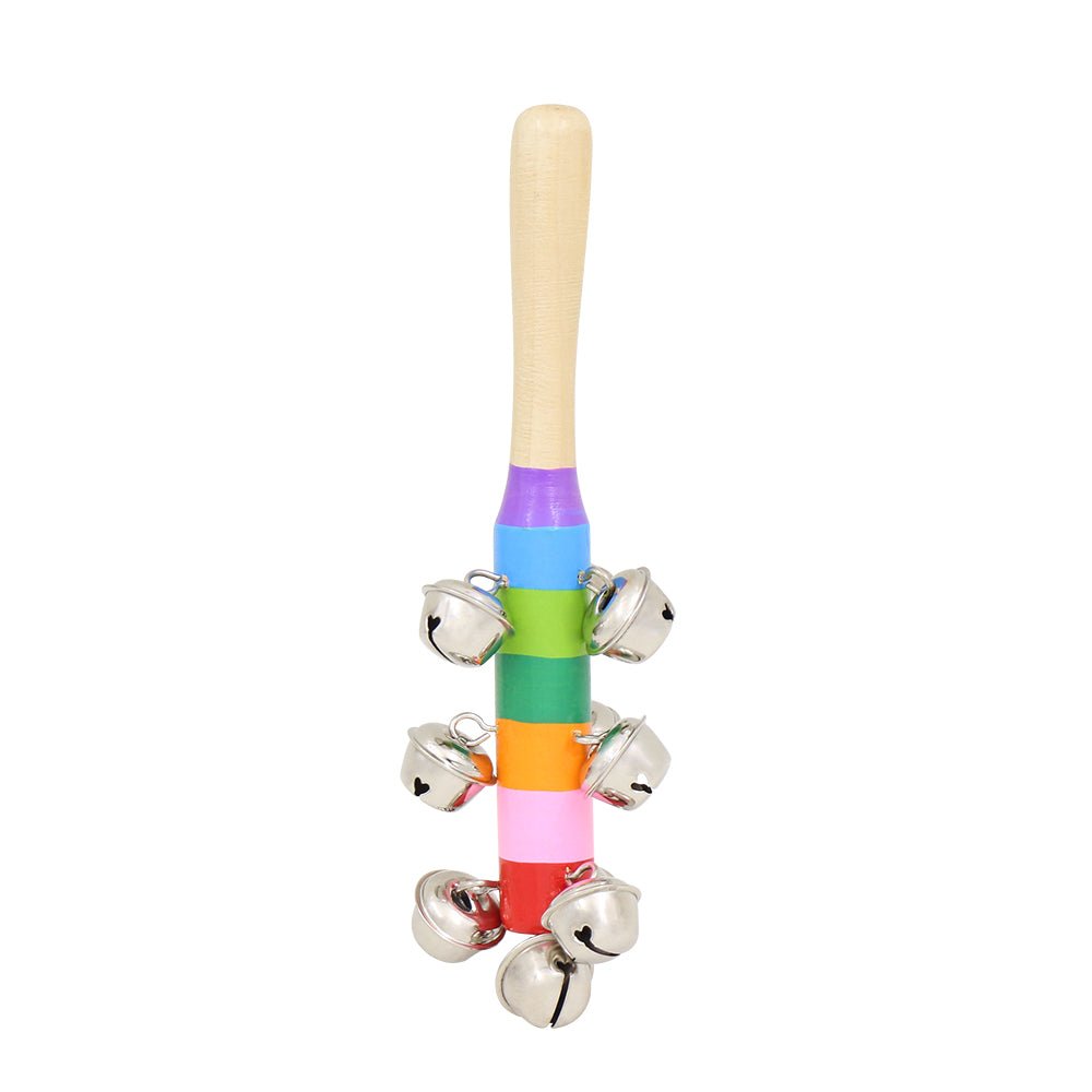 Wooden Baby Rattle Ring Handbell: Musical Educational Toy for Babies - Enhance Learning and Development - Mumzar.com
