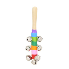 Wooden Baby Rattle Ring Handbell: Musical Educational Toy for Babies - Enhance Learning and Development - Mumzar.com